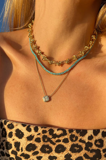 SYMPHONY TENNIS NECKLACE- TURQUOISE